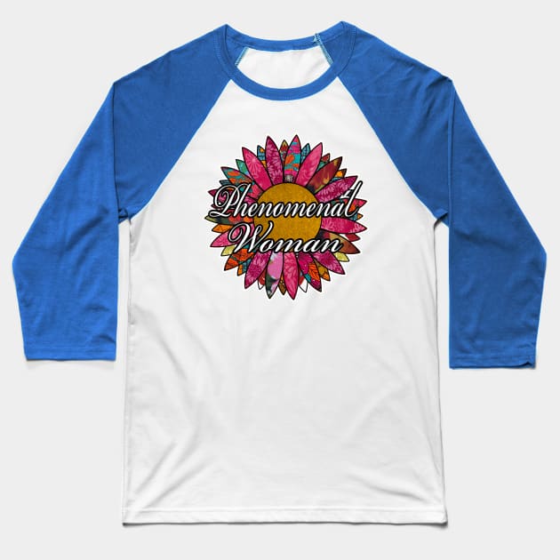 phenomenal woman retro flower Baseball T-Shirt by artbyomega